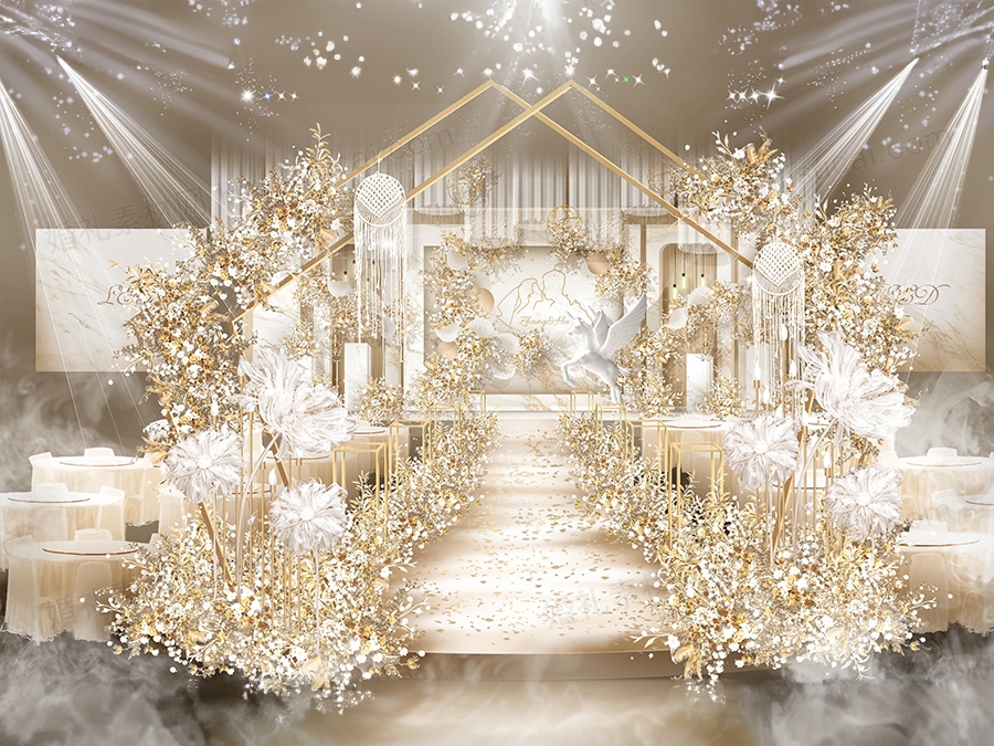 香槟色大理石背景婚礼设计ps效果图源文件LOGO素材喷绘制作 - 婚礼素材网